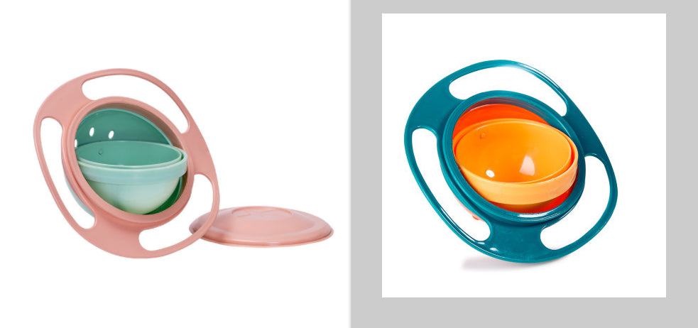 360° Rotating Anti-Spill Baby Balance Bowl - Gyroscopic Design for Mess-Free Feeding