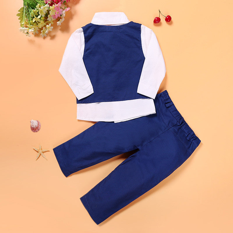Boys Formal Suit Set | 4-Piece Casual Outfit with Vest & Tie