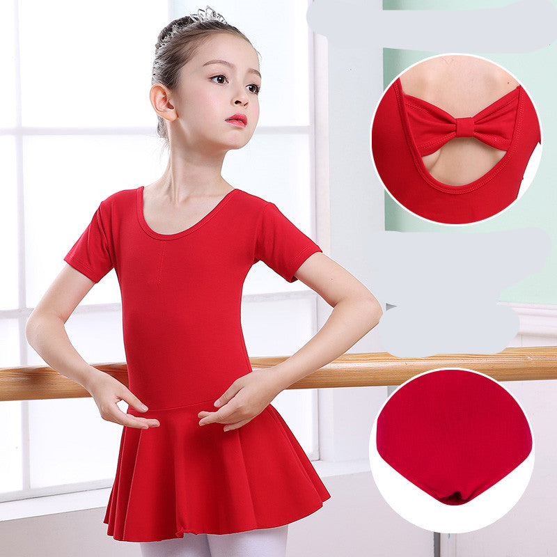 Girls Dance Tutu Dress | Ballet Practice Clothes with Short Sleeves