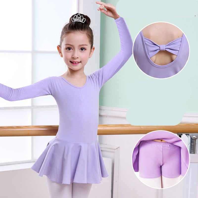 Girls Dance Tutu Dress | Ballet Practice Clothes with Short Sleeves