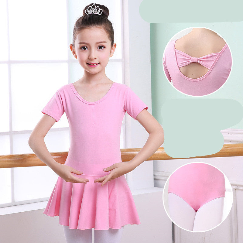 Girls Dance Tutu Dress | Ballet Practice Clothes with Short Sleeves