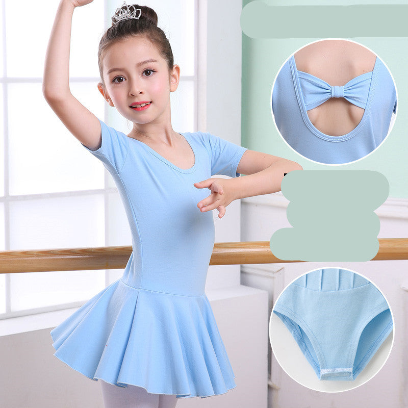 Girls Dance Tutu Dress | Ballet Practice Clothes with Short Sleeves