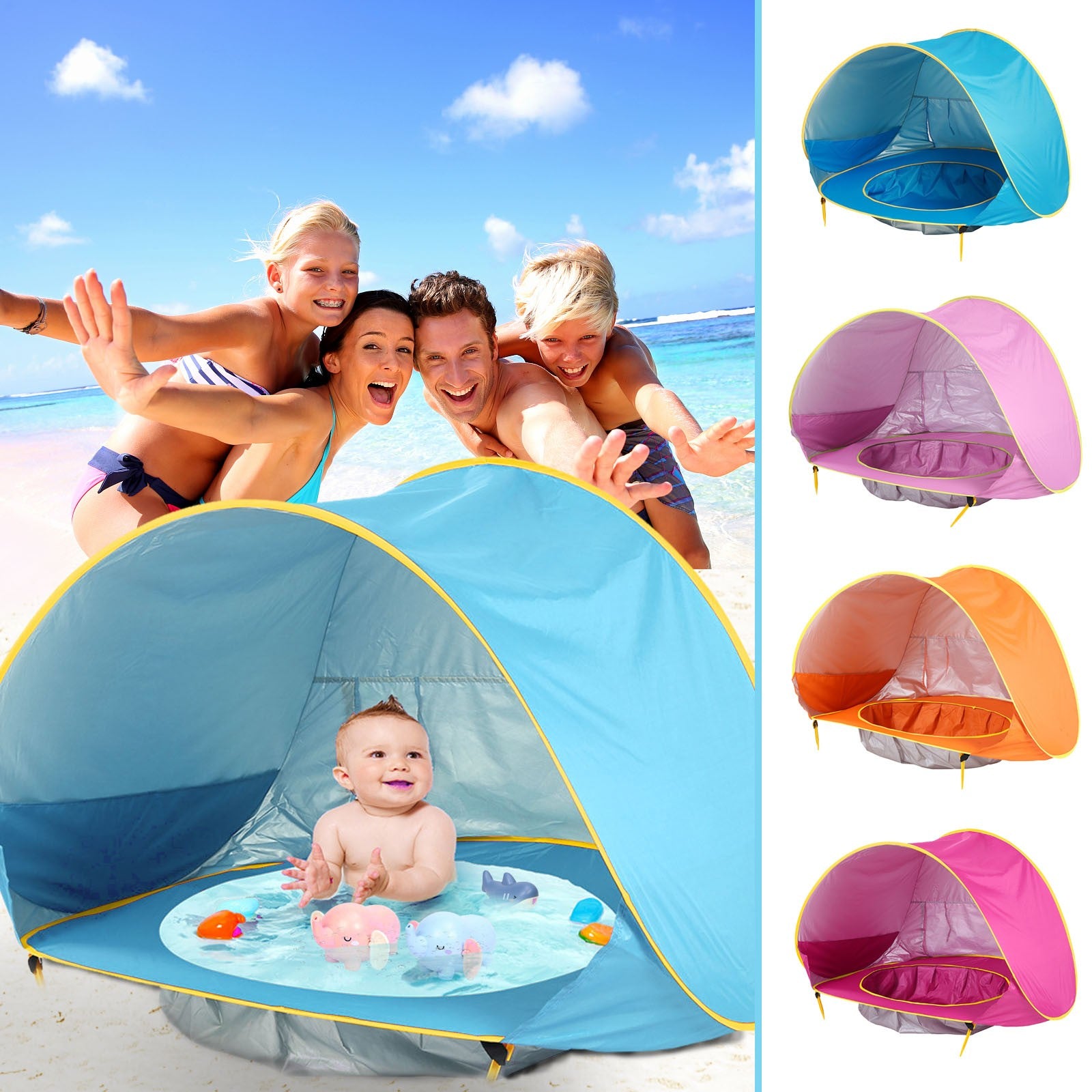 Baby Beach Tent with Pool | UV Protection Pop-Up Sun Shelter