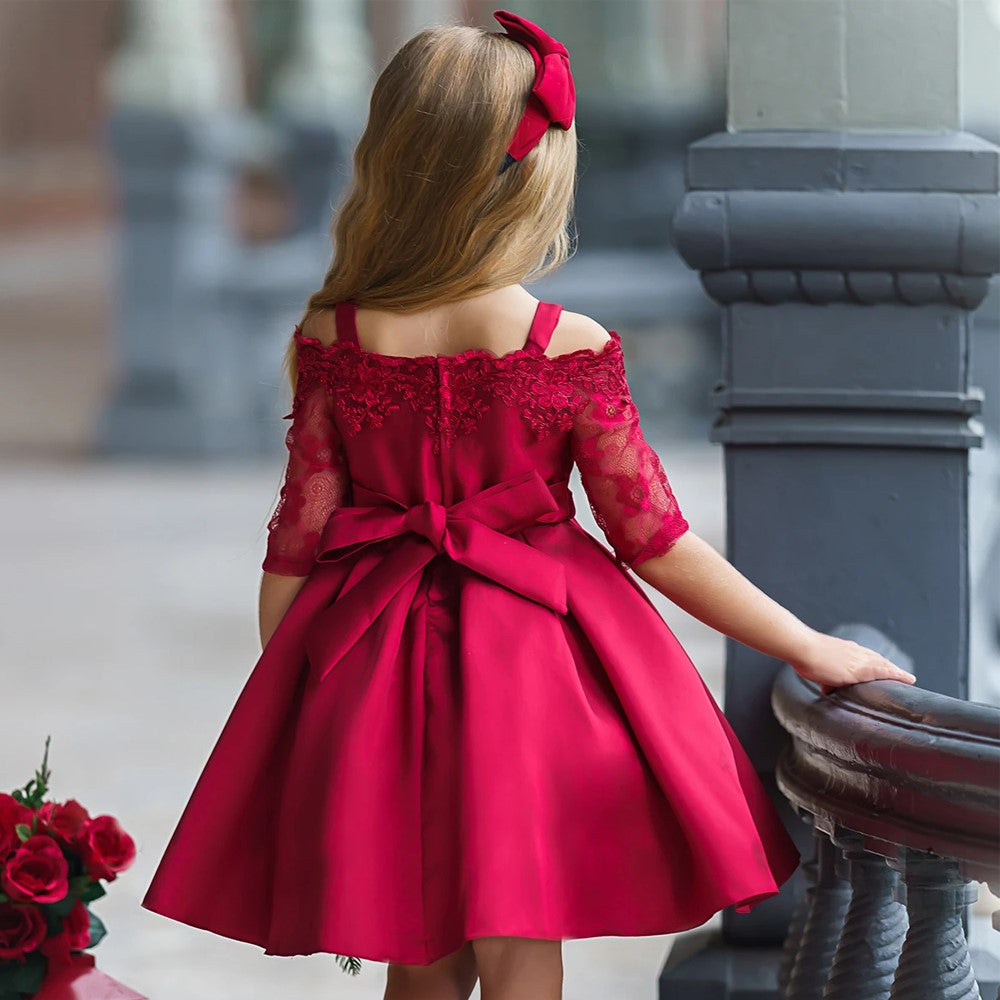 Kids Girls Lace Dress | Elegant Party Dress for Special Occasions