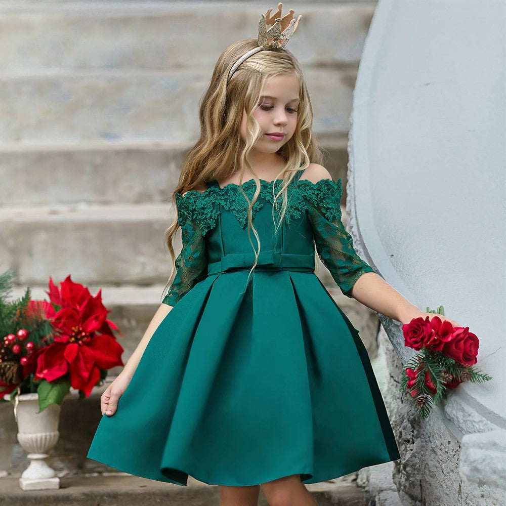 Kids Girls Lace Dress | Elegant Party Dress for Special Occasions