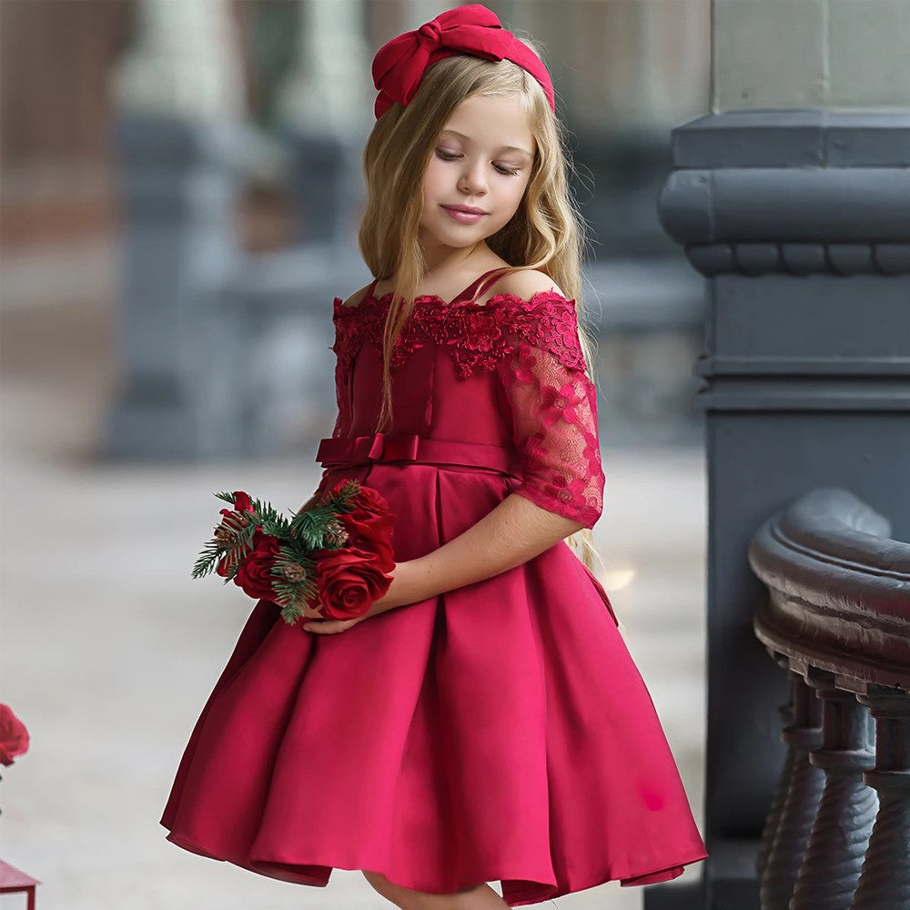 Kids Girls Lace Dress | Elegant Party Dress for Special Occasions