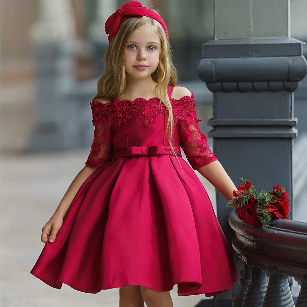 Kids Girls Lace Dress | Elegant Party Dress for Special Occasions