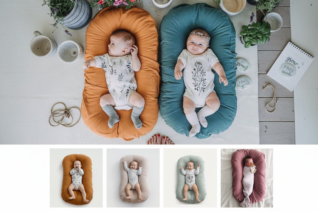 Portable Baby Nest Bed | Cotton Crib Cushion 0-3 Years