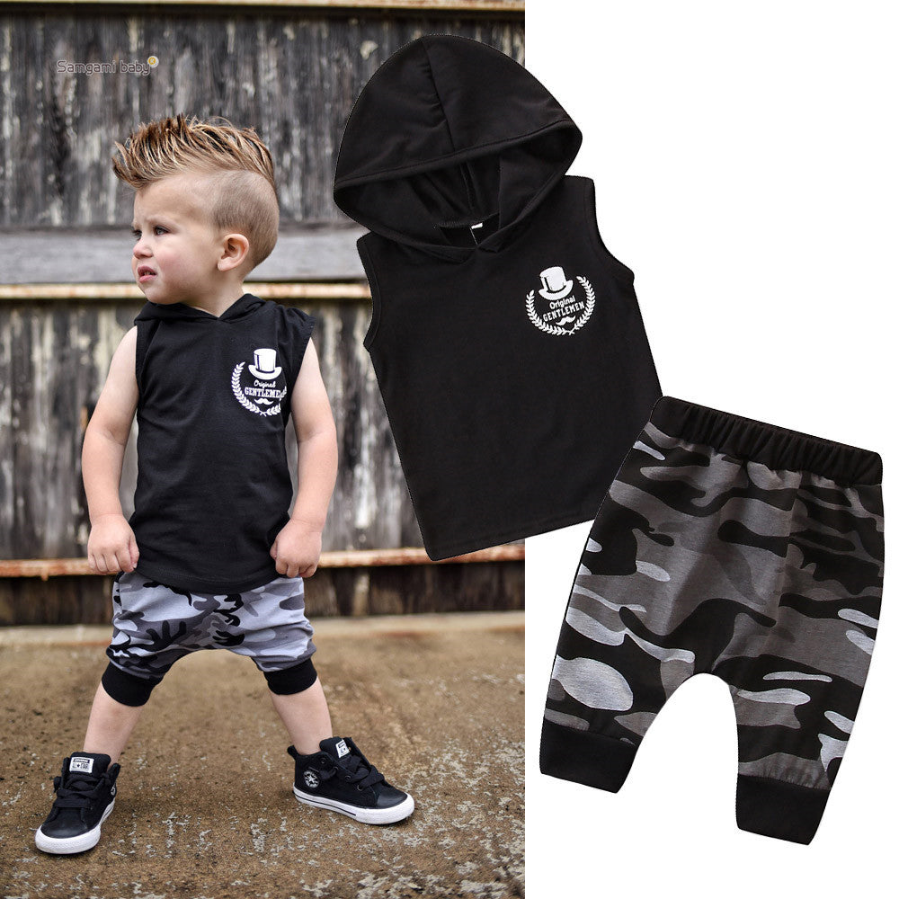 Toddler Boy Camo Outfit | Camouflage T-Shirt & Pants Set 0-3 Years