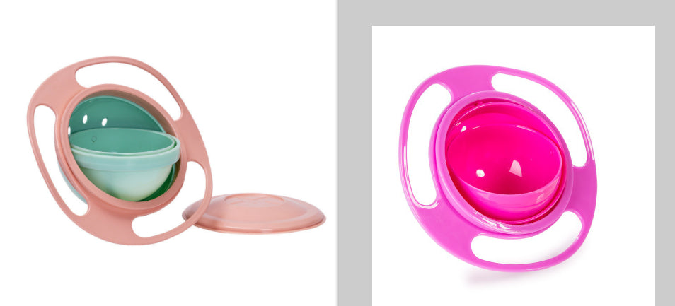 360° Rotating Anti-Spill Baby Balance Bowl - Gyroscopic Design for Mess-Free Feeding