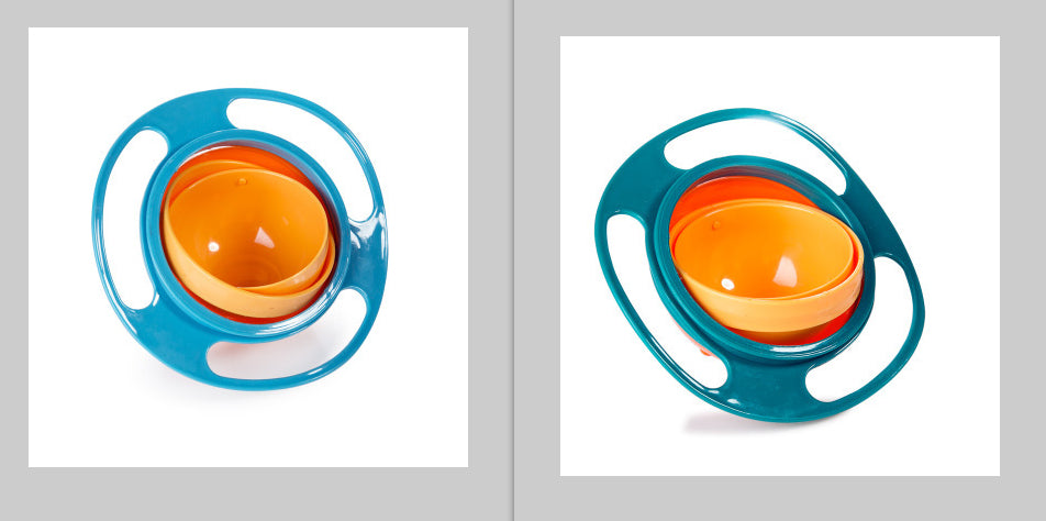 360° Rotating Anti-Spill Baby Balance Bowl - Gyroscopic Design for Mess-Free Feeding